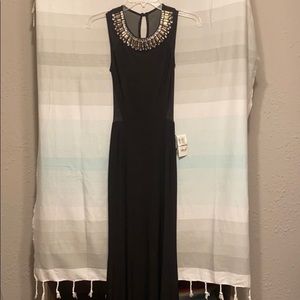 Floor length black dress